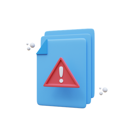Warning File  3D Icon