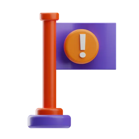 Warning Flag  3D Icon