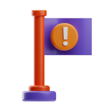 Warning Flag  3D Icon