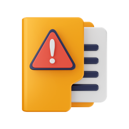 Warning Folder  3D Icon