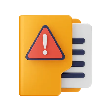 Warning Folder  3D Icon