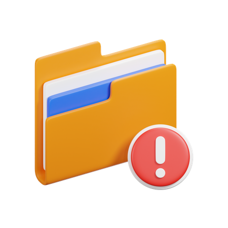 Warning Folder  3D Icon