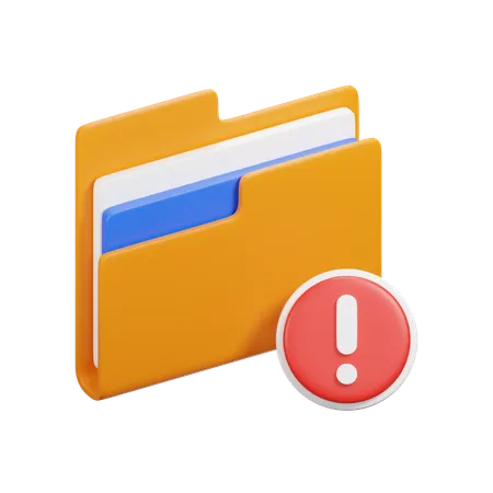 Warning Folder  3D Icon