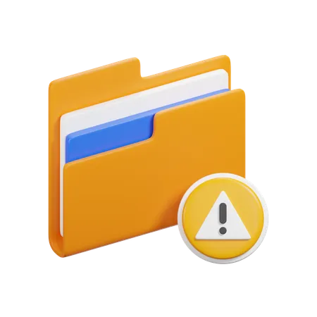 Warning Folder  3D Icon