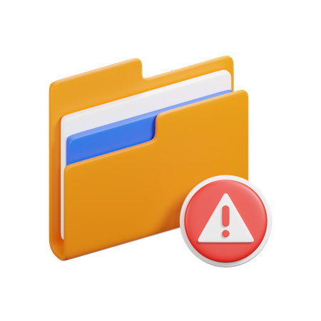 Warning Folder  3D Icon