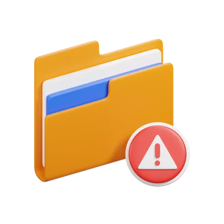 Warning Folder  3D Icon