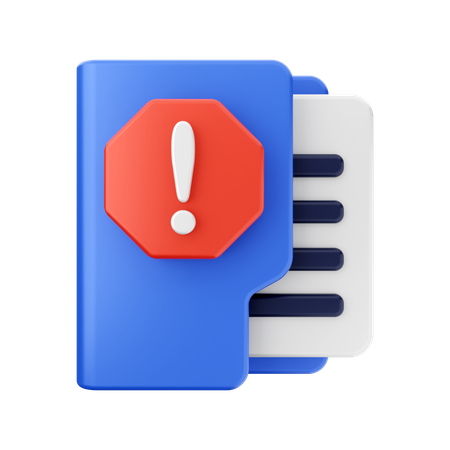 Warning Folder 3D Icon