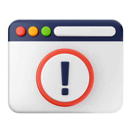 Warning Internet Security  3D Icon