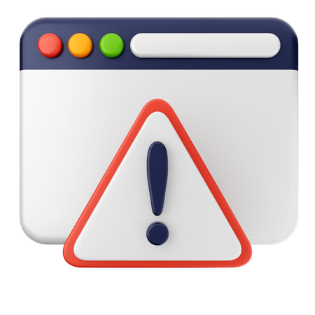 Warning Internet Security  3D Icon