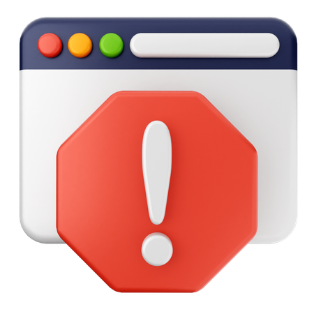 Warning Internet Security  3D Icon