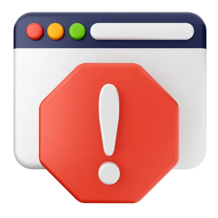 Warning Internet Security  3D Icon