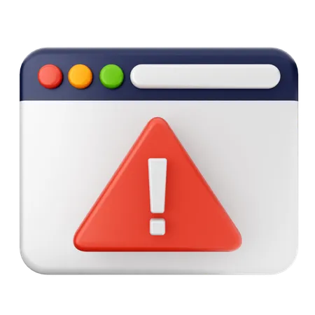 Warning Internet Security  3D Icon