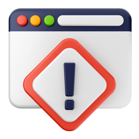 Warning Internet Security  3D Icon