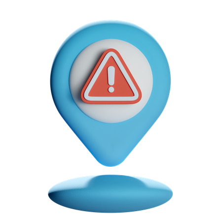 Warning Location Pin  3D Icon