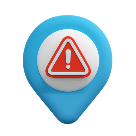Warning Location Pin  3D Icon