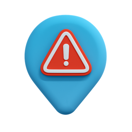 Warning Location Pin  3D Icon