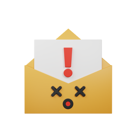 Warning Mail  3D Icon