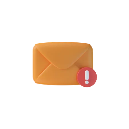 Warning Mail  3D Icon