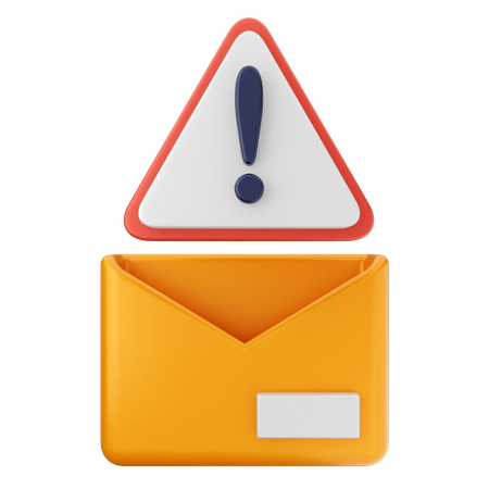 Warning Mail Internet Security  3D Icon