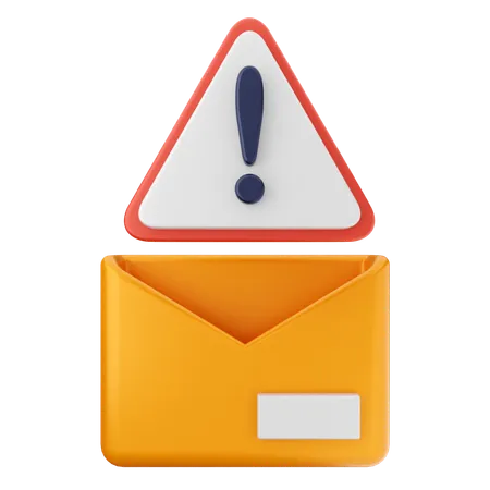 Warning Mail Internet Security  3D Icon