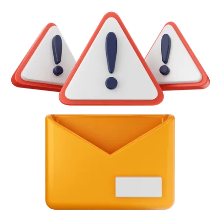 Warning Mail Internet Security  3D Icon