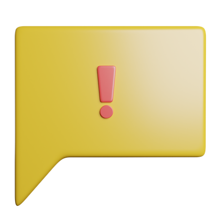 Warning Message  3D Icon
