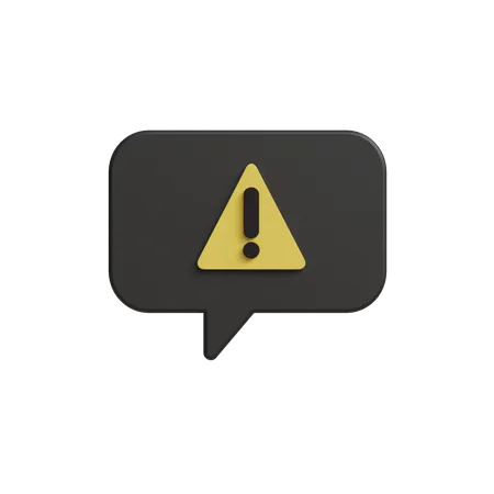 Warning message 3D Icon