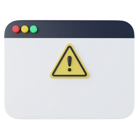3 D Warning Notification 3D Icon