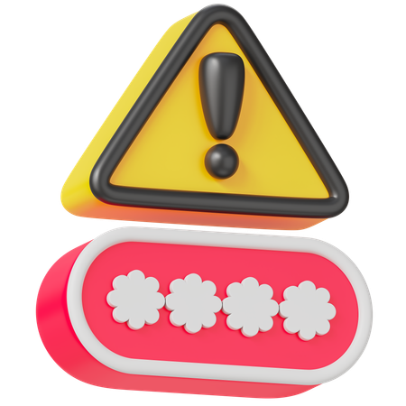 Warning Password  3D Icon