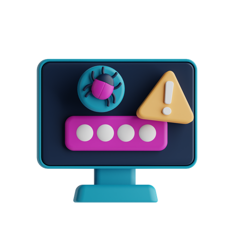 Warning Password  3D Icon