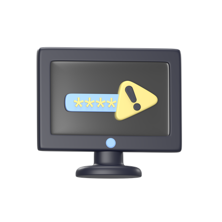 Warning Pc Screen  3D Icon