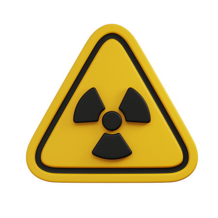 Warning radiation sign  3D Icon