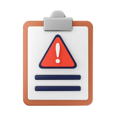 Warning Report 3D Icon