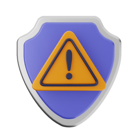 Warning Shield Protection  3D Icon