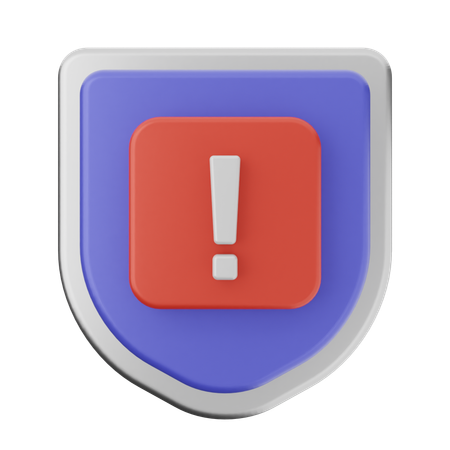 Warning Shield Protection  3D Icon