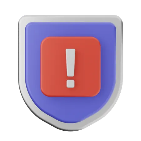 Warning Shield Protection  3D Icon