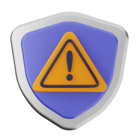 Warning Shield Protection  3D Icon