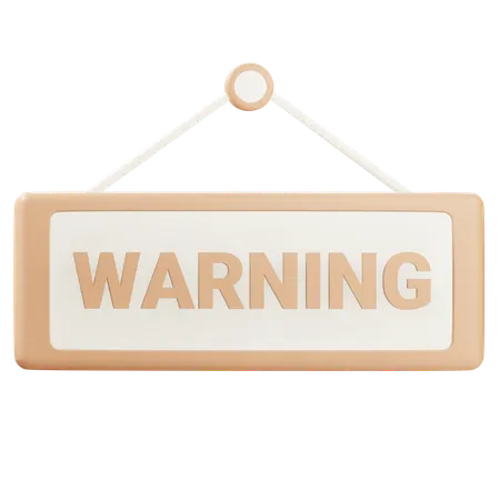 3 D Warning Sign With Alpha Background 3D Icon