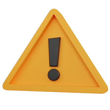 3 D Rendering Yellow Warning Icon Isolated 3D Icon