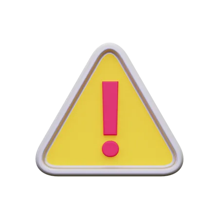 3 D Warning Signs Icon 3D Icon