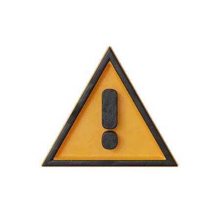 3 D Warning Sign 3D Icon