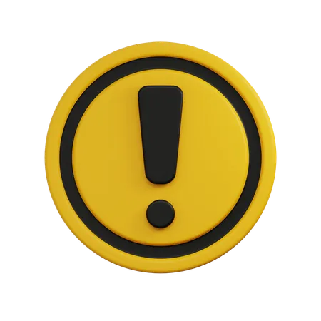 Warning sign circle  3D Icon