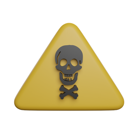 Warning Skull  3D Illustration