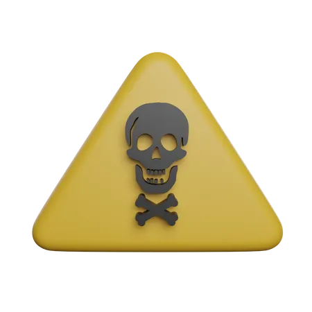 Warning Skull  3D Illustration