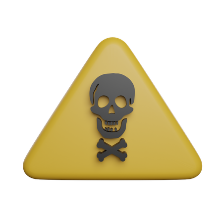 Warning Skull 3D Illustration