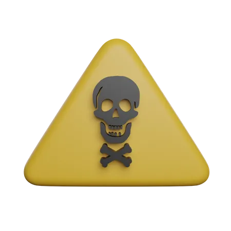 Warning Skull 3D Illustration