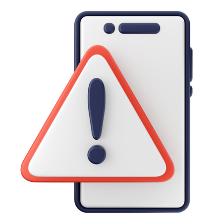 Warning Smartphone  3D Icon