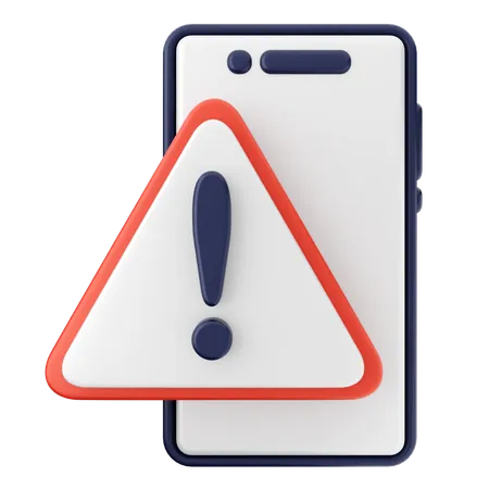 Warning Smartphone  3D Icon