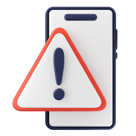 Warning Smartphone  3D Icon