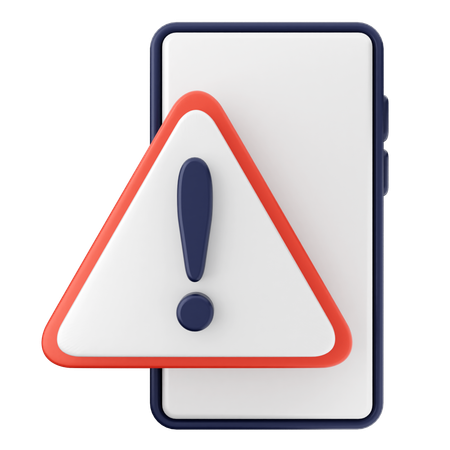 Warning Smartphone  3D Icon